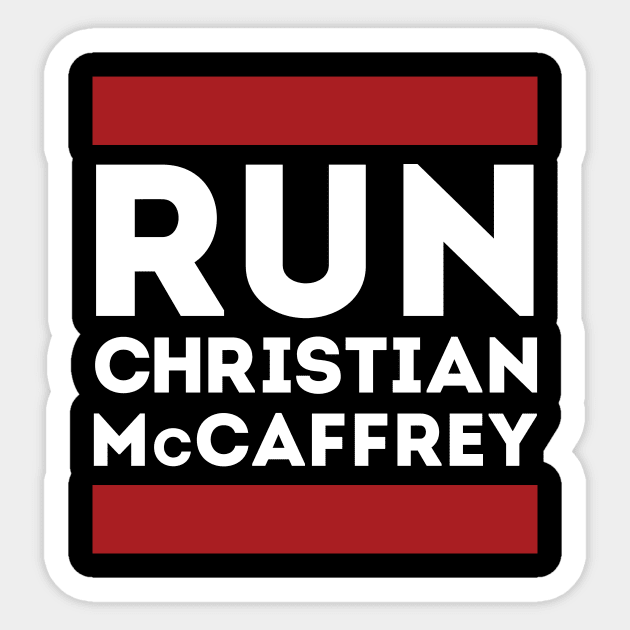 Run Christian McCaffrey Sticker by Funnyteesforme